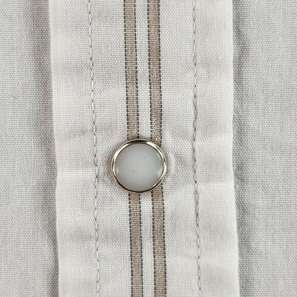 H Bar C Ranchwear Arco 1018 USA Western Pearl Snap Short Sleeve Striped Size 17 - Picture 3 of 16